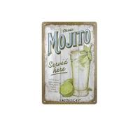 Nostalgic-Art Retro Tin Sign, 20 x 30 cm, Mojito Served Here - Gift Idea as Bar Accessories, Metal Vintage Design Tin Signs Sayings