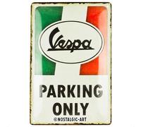 Nostalgic-Art Retro tin sign, 20 x 30 cm, Vespa - Parking Only Italian - Gift idea for scooter fans, Official License Product (OLP), made of metal, vintage design