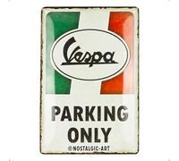 Nostalgic-Art Retro tin sign, 20 x 30 cm, Vespa - Parking Only Italian - Gift idea for scooter fans, Official License Product (OLP), made of metal, vintage design
