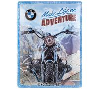 Nostalgic-Art Retro tin sign, 30 x 40 cm, BMW - Adventure | original BMW license product (OLP), made of metal, vintage design, Gift idea for bikers