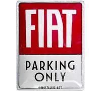 Nostalgic-Art Retro Tin Sign 30 x 40 cm Fiat - Parking Only - Gift Idea for Fiat Accessories Fans Metal Vintage Design