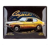 Nostalgic-Art Retro Tin Sign, 30 x 40 cm, Ford - Capri Leads the Way - Gift Idea for Ford Accessories Fans, Original Licensed Product (OLP), Made of Metal, Vintage Design, Tin Signs Sayings