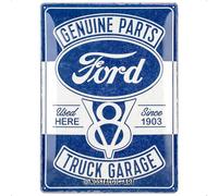 Nostalgic-Art Retro Tin Sign, 30 x 40 cm, Ford - V8 Truck Garage - Gift Idea for Ford Accessories Fans, Original Licensed Product (OLP), Made of Metal, Vintage Design, Tin Signs Sayings