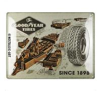 Nostalgic-Art Retro tin sign, 30 x 40 cm, Goodyear - Factories since 1898 - Gift idea for motor fans, made of metal, vintage design