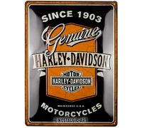 Nostalgic-Art Retro tin sign, 30 x 40 cm, Harley-Davidson - Genuine Motorcycles Ribbon - Gift idea for bikers, made of metal, vintage design
