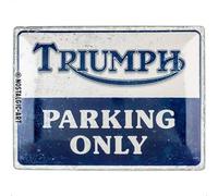 Nostalgic-Art Retro Tin Sign 30 x 40 cm Triumph - Parking Only - Gift Idea for Bikers Metal Vintage Design