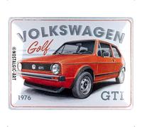 Nostalgic-Art Retro tin sign, 30 x 40 cm, VW Golf - GTI 1976 | original Volkswagen license product (OLP), made of metal, vintage design, Gift idea for VW Bus fans