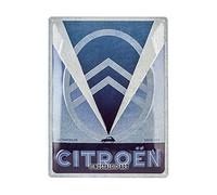 Nostalgic-Art Citroen-2CV Logo Blue-Gift Idea for Car Fans, Metal, Vintage Design for Decoration, 30 x 40 cm