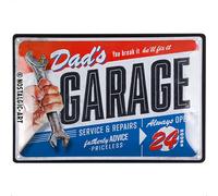 Nostalgic-Art Retro Tin Sign, 7.9" x 11.8", Dad’s Garage - Gift idea for dad, made of metal, Vintage design for wall decoration