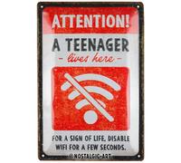 Nostalgic-Art Retro tin sign, 7.9" x 11.8", Teenager Wifi (0,28mm) - Warning sign as a gift idea, made of metal, vintage design