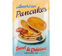 Nostalgic-Art Retro Tin Sign, 7.9" x 11.8", USA Diner American Pancakes- Gift idea for USA & Diner fans, Metal Plaque, Vintage design for wall decoration