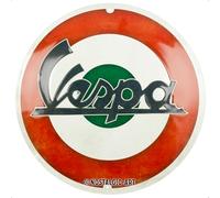 Nostalgic-Art Retro Tin Sign, Diameter 35 cm, Vespa - Italian Logo - Gift Idea for Scooter Fans, Original Licensed Product (OLP), Made of Metal, Vintage Design, Tin Signs Sayings
