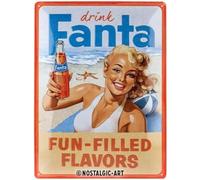 Nostalgic-Art Retro Tin Sign Fanta - Beach Girl - Gift Idea as Bar Accessories Metal Vintage Design for Decoration 30 x 40 cm