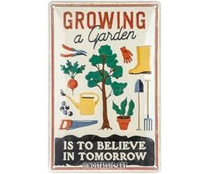 Nostalgic-Art Retro Tin Sign - Growing a Garden - Gift idea for hobby gardeners, Metal Plaque, Vintage design for wall decoration, 20 x 30 cm