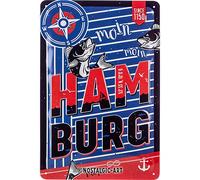 Nostalgic-Art Retro Tin Sign - Hamburg - Moin - Souvenir gift idea, Metal Plaque, Vintage design for wall decoration, 20 x 30 cm