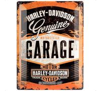 Nostalgic-Art Retro Tin Sign Harley-Davidson Garage Gift idea for motorcycle fans, Metal Plaque, 30 x 40 cm