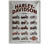 Nostalgic-Art Retro Tin Sign - Harley-Davidson - Model Chart - Gift idea for motorcycle fans, Metal Plaque, Vintage design for decoration, 30 x 40 cm