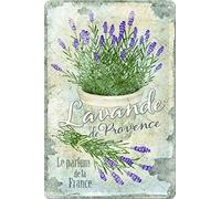 Nostalgic Art Retro Tin Sign Home & Country Lavande De Provence Kitchen Gift Idea,Metal Plaque Poster Street Garage Family Cafe Bar Farm Bathroom Door Wall Decoration Retro Plaque 8x12 Inch