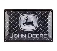 Nostalgic-Art Retro Tin Sign - John Deere - Diamond Plate Black - Gift idea for tractor fans, Metal Plaque, Vintage design for decoration, 20 x 30 cm
