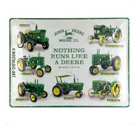 Retro Tin Sign John Deere Model Chart Gift idea for tractor fans, Metal Plaque