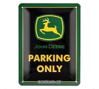 Nostalgic-Art Retro Tin Sign - John Deere Parking Only - Gift idea for tractor fans, Metal Plaque, Vintage design for wall decoration, 15 x 20 cm