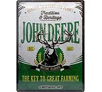 Nostalgic-Art Retro Tin Sign - John Deere Tradition & Heritage - Gift idea for tractor fans, Metal Plaque, Vintage design for decoration, 30 x 40 cm