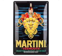 Nostalgic-Art Retro Tin Sign - Martini - Vermouth Grapes - Gift idea for cocktail fans, Metal Plaque, Vintage design for wall decoration, 20 x 30 cm