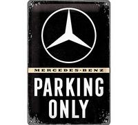Nostalgic-Art Retro Tin Sign - Mercedes-Benz - Parking Only - Gift idea for car accessoires, Metal Plaque, Vintage design for decoration, 20 x 30 cm