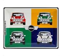 Nostalgic-Art Retro Tin Sign - Mini - 4 Cars Pop Art - Gift idea for Cooper fans, Metal Plaque, Vintage design for wall decoration, 30 x 40 cm