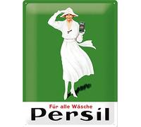 Nostalgic-Art Retro Tin Sign - Persil - Lady in White - Gift idea for fans of nostalgia, Metal Plaque, Vintage design for decoration, 30 x 40 cm