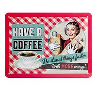 Nostalgic-Art Retro Tin Sign - Say it 50's - Have A Coffee - Gift idea for Fans of Nostalgia, Metal Plaque, Vintage Design for Decoration, 15 x 20 cm