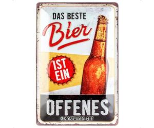 Nostalgic-Art Retro Tin Sign - The Best Beer Is A Open - Gift Idea Bar Accessory Metal Vintage Design for Decoration 20 x 30 cm