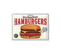 Nostalgic-Art Retro Tin Sign - USA - Hamburgers - Gift idea for USA & Diner fans, Metal Plaque, Vintage design for wall decoration, 30 x 40 cm