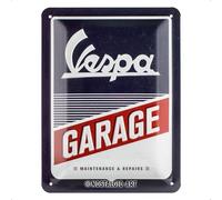 Nostalgic-Art Retro Tin Sign - Vespa - Garage - Gift idea for scooter fans, Metal Plaque, Vintage design for wall decoration, 15 x 20 cm