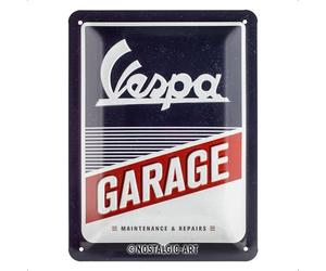 Nostalgic-Art Retro Tin Sign - Vespa - Garage - Gift idea for scooter fans, Metal Plaque, Vintage design for wall decoration, 15 x 20 cm