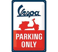 Nostalgic-Art Retro Tin Sign - Vespa - Parking Only - Gift idea for Scooter Fans, Metal Plaque, Vintage Design for Wall Decoration, 20 x 30 cm