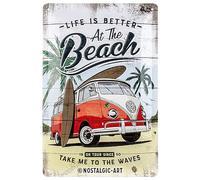 Nostalgic-Art - Tin Sign Wall Plaque 8x12" - VW Bulli - Beach