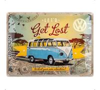 Nostalgic-Art Retro Tin Sign - Volkswagen Bulli T1 - Let's Get Lost - VW Bus gift idea, Metal Plaque, 30 x 40 cm