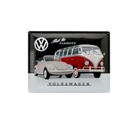 Nostalgic-Art Retro Tin Sign - Volkswagen - VW - Meet The Classics - Bus gift idea, Metal Plaque, Vintage design for wall decoration, 30 x 40 cm
