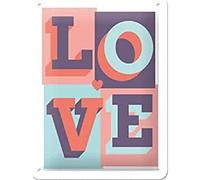 Nostalgic-Art Retro Tin Sign - Word Up - LOVE - Gift idea for fans of nostalgia, Metal Plaque, 15 x 20 cm