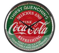 Nostalgic-Art Retro wall clock, Ø 31 cm, Coca-Cola - Thirst Quenching Green - Gift idea for Coke fans, Official License Product (OLP), large kitchenclock, vintage design