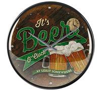 Nostalgic-Art Retro Wall Clock, Beer O' Clock Glasses - Gift Idea for Beer Fans, Large Kitchen Clock, Vintage Design for Decoration, Diameter 31 cm