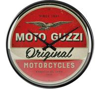 Nostalgic-Art Retro Wall Clock, Diameter 31 cm, Moto Guzzi - Original Motorcycles - Gift Idea for Bikers, Original Licensed Product (OLP), Large Kitchen Clock, Vintage Design