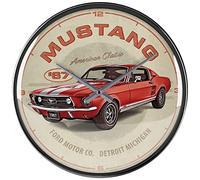 Nostalgic-Art Ford Mustang GT 1967 Red-Gift Idea for Car Accessories Fans, Large Kitchen Clock, Vintage Design for Decoration, Diameter 31 cm