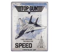 Nostalgic-Art Tin Sign, Top Gun - Jet, 30 x 40 cm, Vintage Design, Metal, Wall Mount