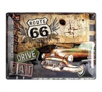 Nostalgic-Art US Highways - Route 66 Road Trip - Gift idea for USA fansRetro Tin SignMetal PlaqueVintage design for decoration30 x 40 cm