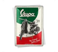Nostalgic-Art Vespa Italian Classic Retro Greetings Card Gift Idea for Scooter Fans Metal Postcard Mini Tin Sign Vintage Design 10 x 14 cm 10316