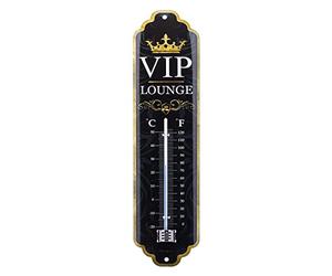 Nostalgic-Art VIP Lounge Analogue Retro Thermometer - Gift Idea for Special People, Metal Vintage Design for Decoration, 7 x 28 cm