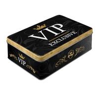 Nostalgic-Art Warning Exclusive VIP Storage Box Flat | Biscuit tin with lid, vintage design, gift idea for favourite people