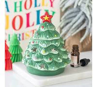Nostalgic Christmas Tree Oil Burner - Traditional Holiday Tree Design for Fragrance Oils - Tealight Powered with Removable Lid - Adds Cozy, Festive Charm to Seasonal Home Décor